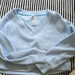 ALO Yoga Light Blue V-Neck Sweater